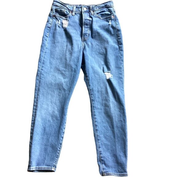 Old Navy Higher-High Rise OG Straight Jeans Sz 4P Blue #62R - Picture 1 of 9